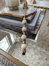 Load image into Gallery viewer, Candle Snuffer White and Gold Beaded Handle
