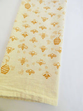 Load image into Gallery viewer, Hand Printed Bee Kitchen Dish Towel