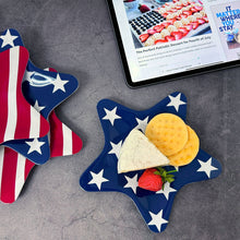 Load image into Gallery viewer, 8” Patriotic Star Melamine Plate Collection