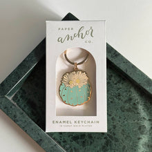 Load image into Gallery viewer, Blooming Cactus Enamel Keychain