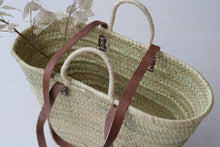 Load image into Gallery viewer, Palm Leaf Tote Bag with Leather Straps