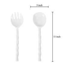 Load image into Gallery viewer, White Melamine Salad Server Set