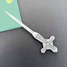 Load image into Gallery viewer, Vintage Cross w/ Studs Pewter Letter Opener
