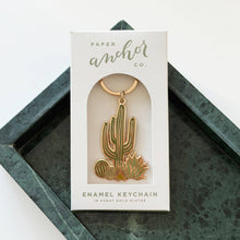Load image into Gallery viewer, Saguaro Cactus Enamel Keychain