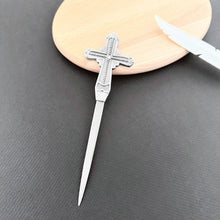 Load image into Gallery viewer, Vintage Cross w/ Studs Pewter Letter Opener