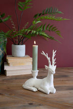 Load image into Gallery viewer, Polyresin Christmas Deer Taper Candle Holder