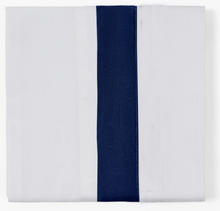 Load image into Gallery viewer, White Sheet Set with Navy Edge- King