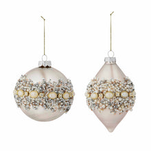 Load image into Gallery viewer, Pearl & Jewel Crusted Glass Ornament