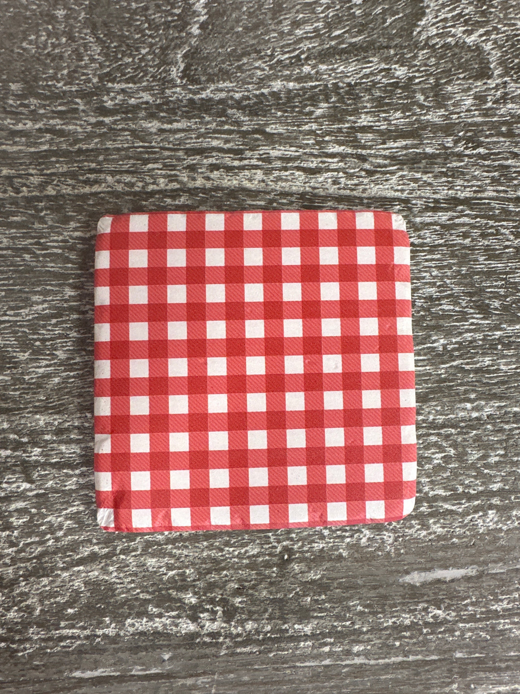Red Checker Coaster