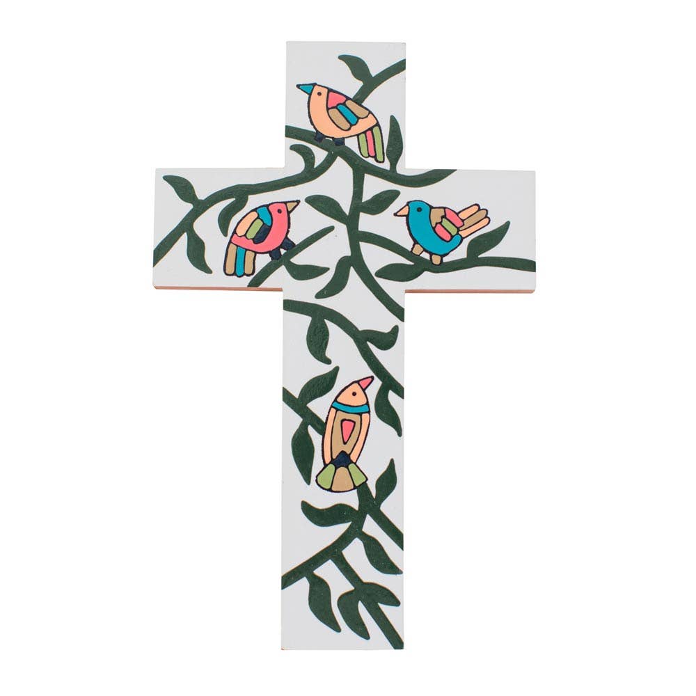 Birdsong Painted Cross