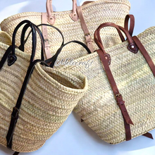 Load image into Gallery viewer, Handwoven Moroccan Tote/Backpack W/ Adjustable Leather Straps
