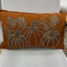 Load image into Gallery viewer, Gold Sequin Pumpkin Pillow

