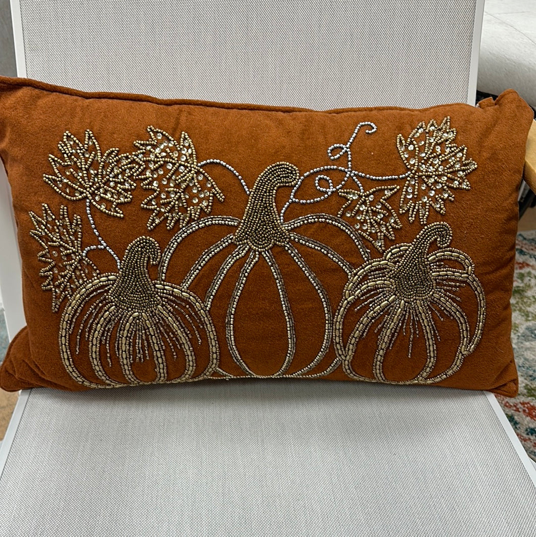 Gold Sequin Pumpkin Pillow