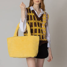 Load image into Gallery viewer, Large Fuzzy Tote Bag-Black
