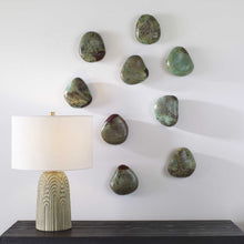 Load image into Gallery viewer, Wood Pebbles Wall Decor Set of 9
