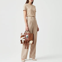 Load image into Gallery viewer, Genuine Leather &amp; Cowhide Briefcase
