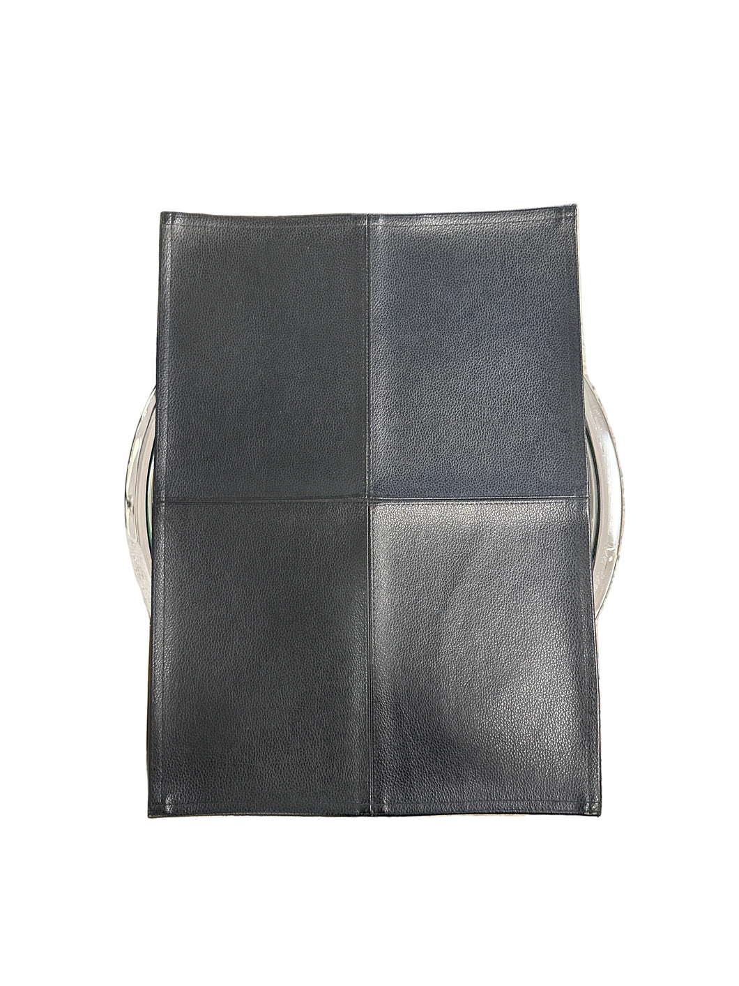 Set of 4 Black Leather Place Mats