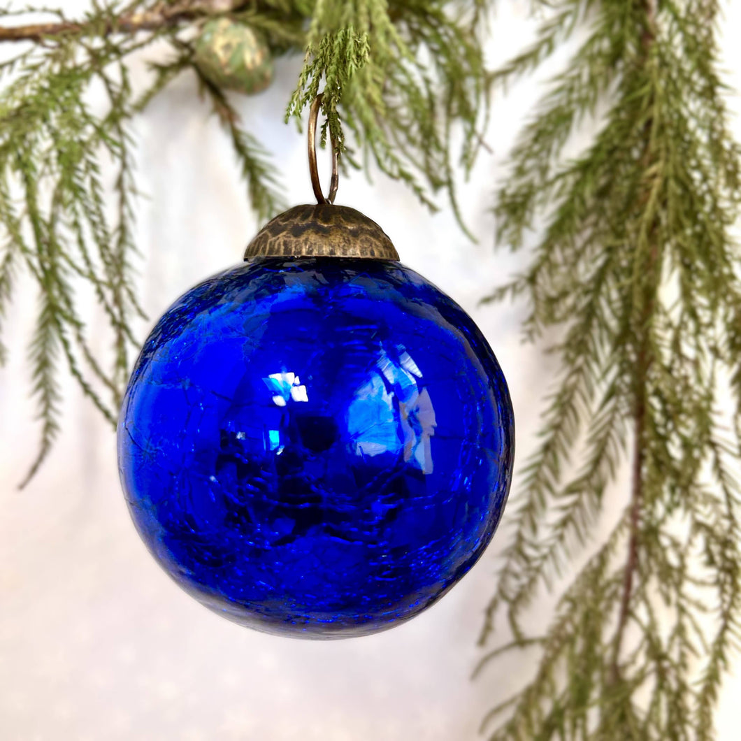 Mercury Glass Smooth Crackle Ornament Collection 3
