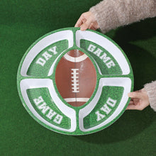 Load image into Gallery viewer, Football Melamine 5-Section Snack Platter
