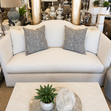 Load image into Gallery viewer, Off White Sofa with Silver Nailheads
