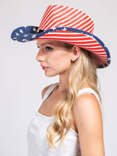 Load image into Gallery viewer, Patriotic Stars &amp; Stripes Cowboy Hat
