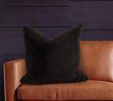 Load image into Gallery viewer, Faux Fur Angora Ebony Down Pillow

