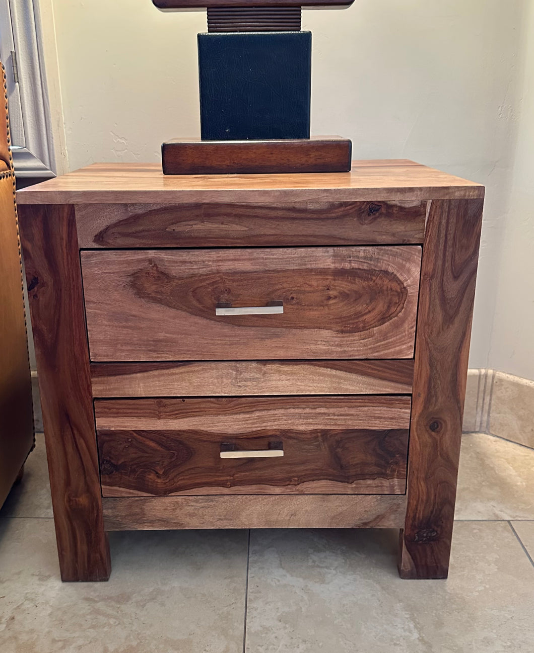 2 Drawer Wood Nightstand