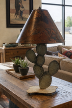 Load image into Gallery viewer, Rustic Iron Cactus Lamp w/ Copper Shade
