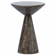 Load image into Gallery viewer, Charcoal Gray Stone Round Side Table
