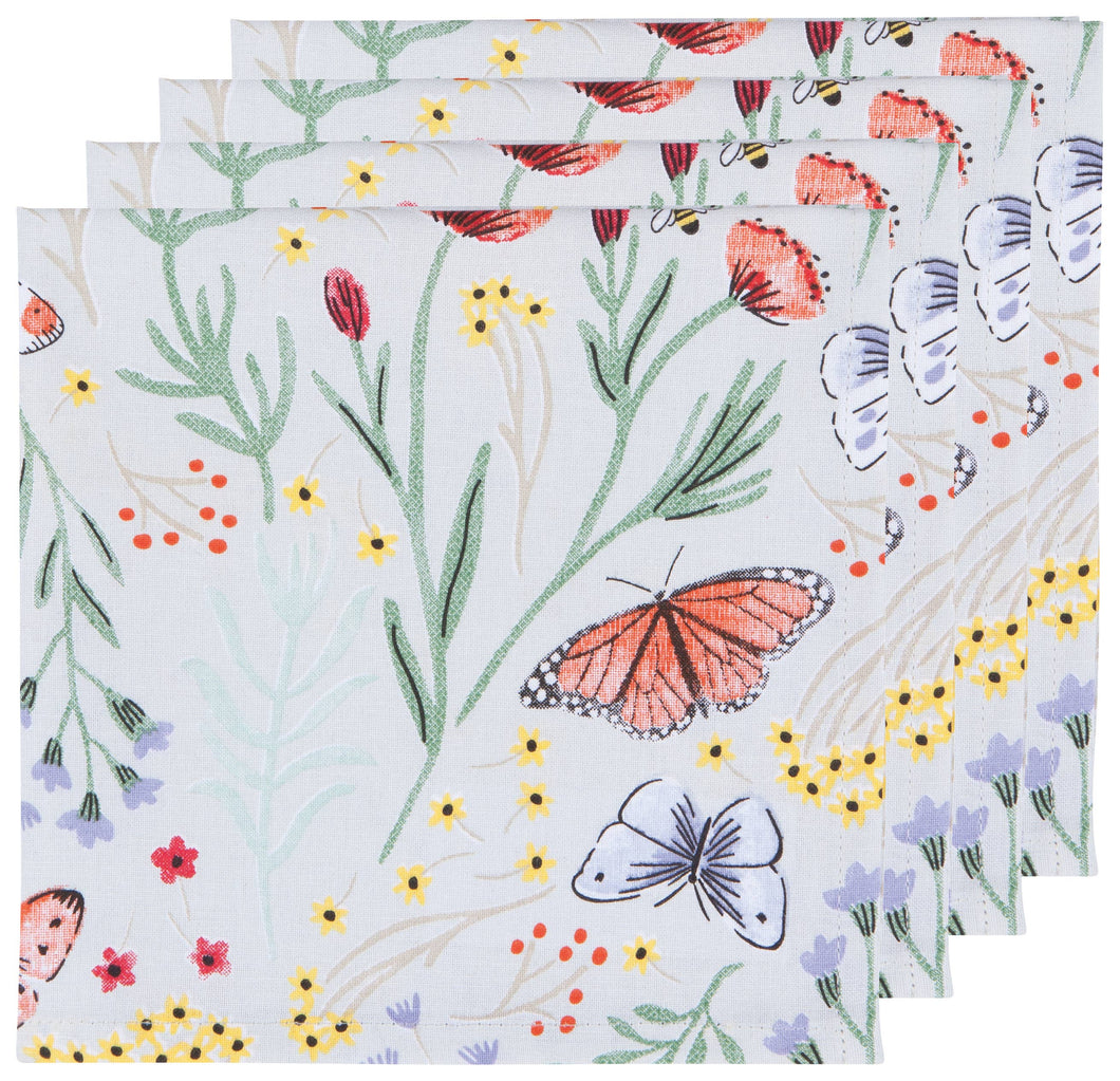 Meadow Butterfly Cotton Napkins S/4