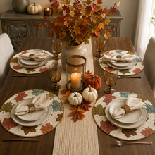 Load image into Gallery viewer, Autumn Leaf Beaded Placemat
