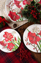 Load image into Gallery viewer, Amaryllis Christmas Bamboo Dinner Plate
