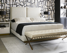 Load image into Gallery viewer, Dazzle Cream Fabric King Bed (Eastern King)
