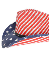 Load image into Gallery viewer, Patriotic Stars &amp; Stripes Cowboy Hat

