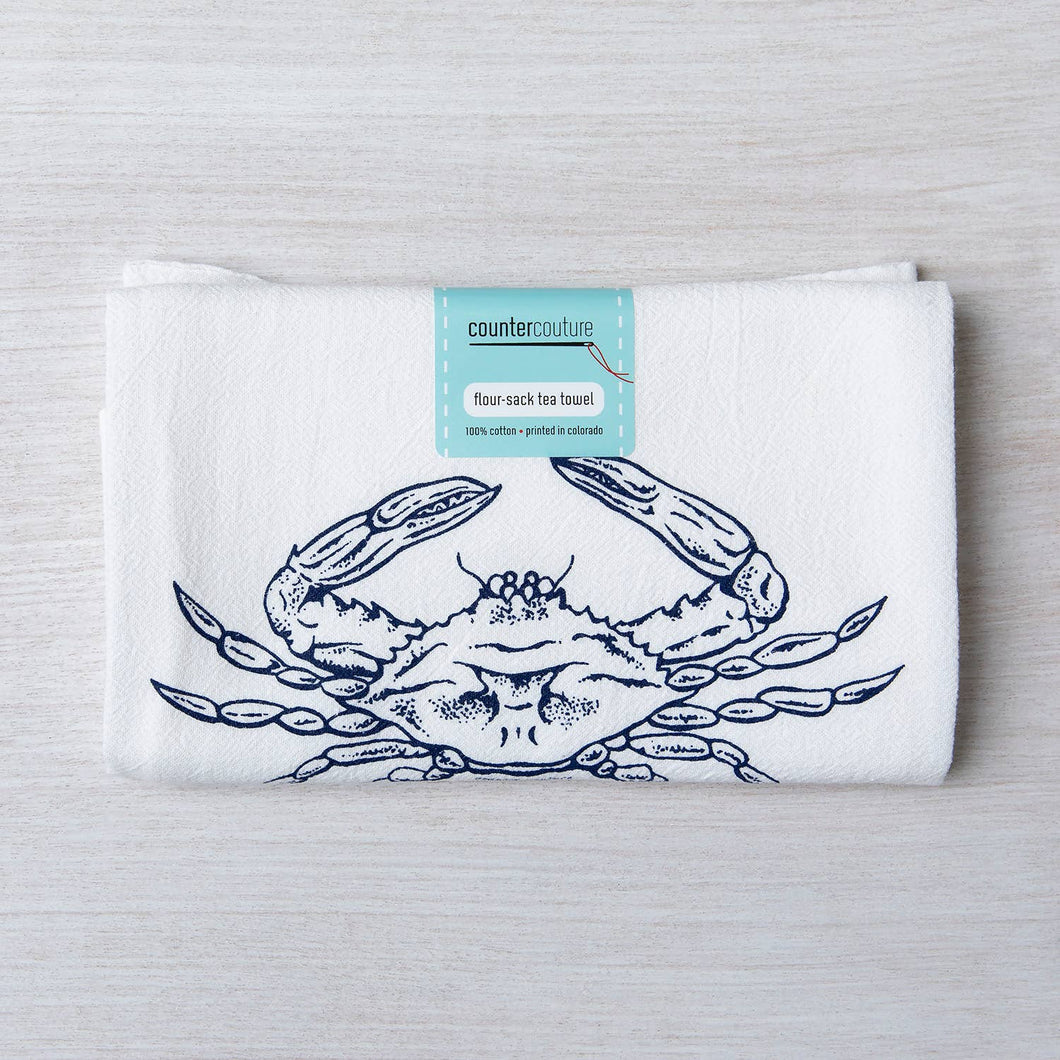 Crab Flour Sack Kitchen Towel