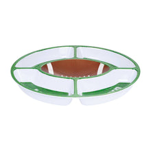 Load image into Gallery viewer, Football Melamine 5-Section Snack Platter
