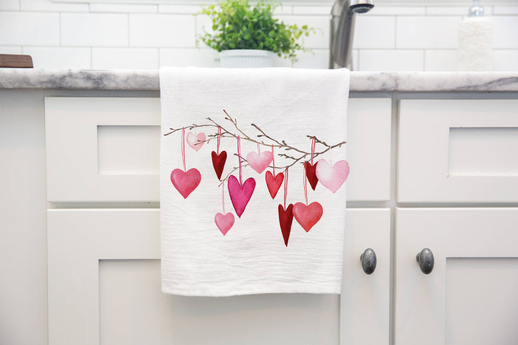 Valentine's Hearts Kitchen Dish Towel