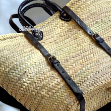 Load image into Gallery viewer, Handwoven Moroccan Tote/Backpack W/ Adjustable Leather Straps
