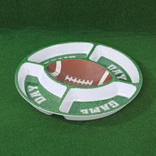 Load image into Gallery viewer, Football Melamine 5-Section Snack Platter
