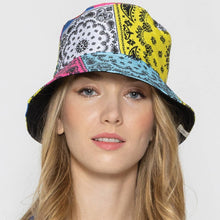 Load image into Gallery viewer, Multicolor Paisley Print Reversible Bucket Hat
