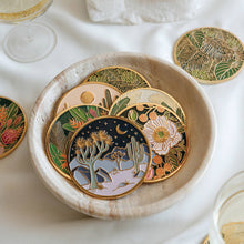Load image into Gallery viewer, Cool Desert Enamel &amp; Gold Coaster
