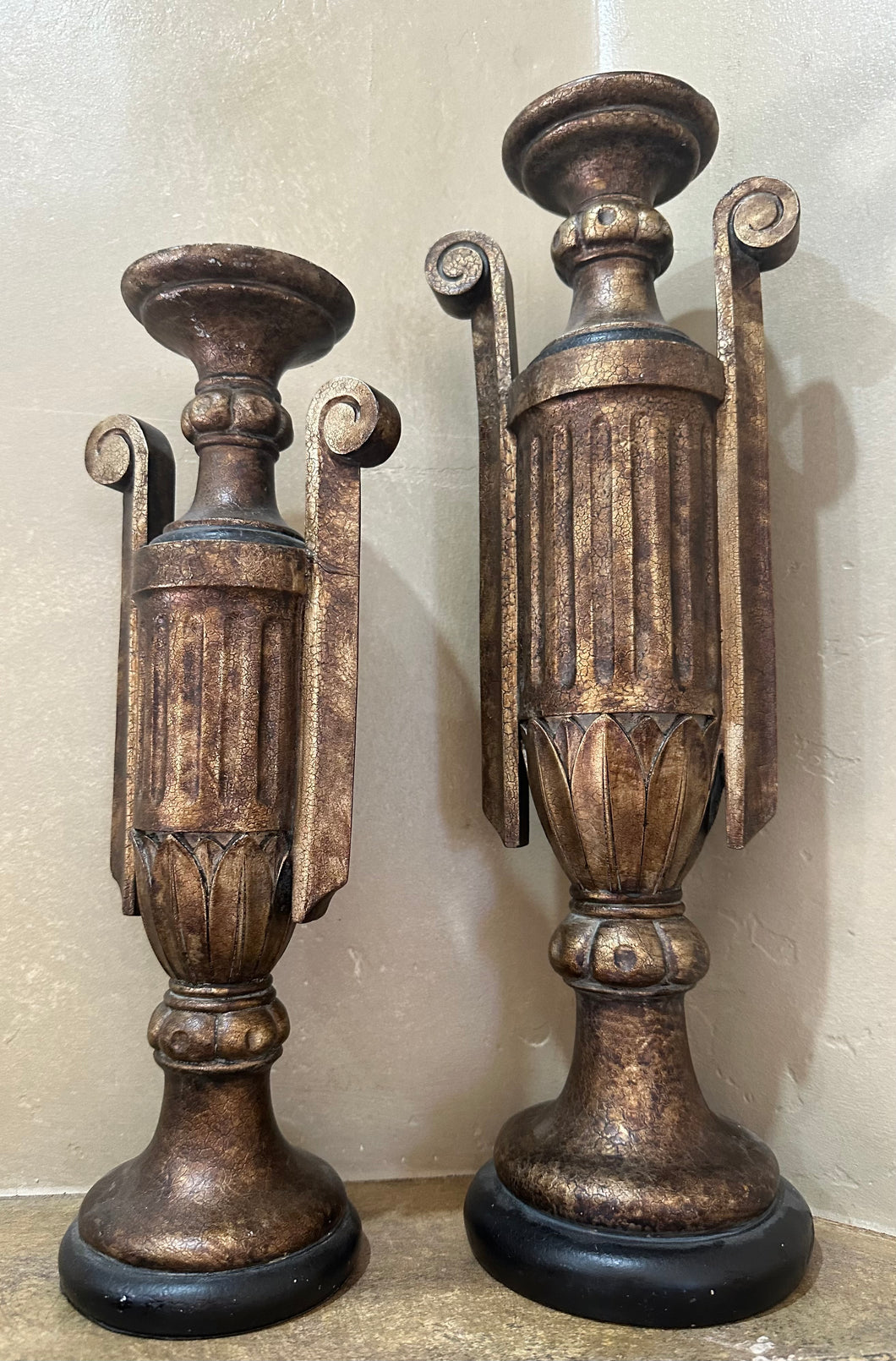 Ornate Victorian Candle Stick Holders- S/2