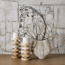 Load image into Gallery viewer, Onyx Stone Candle Holders- S/2
