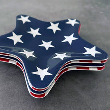Load image into Gallery viewer, 8” Patriotic Star Melamine Plate Collection
