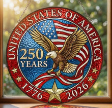 Load image into Gallery viewer, 250th Anniversary Stained Glass Suncatcher

