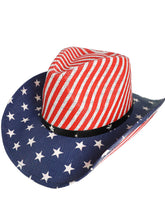 Load image into Gallery viewer, Patriotic Stars &amp; Stripes Cowboy Hat
