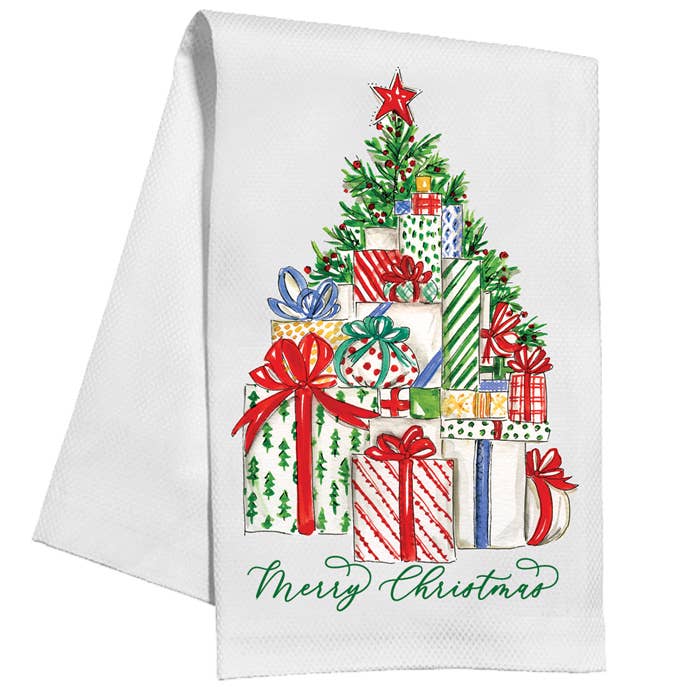 Handpainted Christmas Tree Kitchen Towel