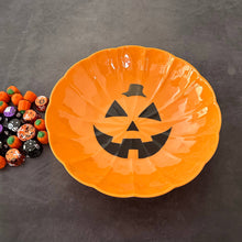 Load image into Gallery viewer, 11” Pumpkin Melamine Serving Bowl
