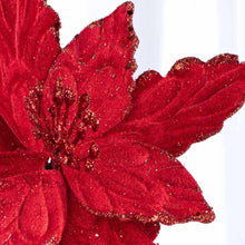Load image into Gallery viewer, Rich Red Velveteen Poinsettia
