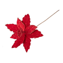Load image into Gallery viewer, Rich Red Velveteen Poinsettia
